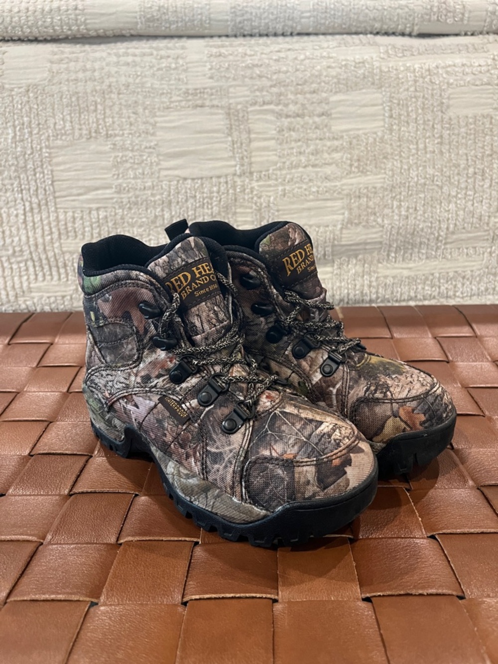 RedHead Camouflage Lace-Up Hiking Boots in Brown and Green